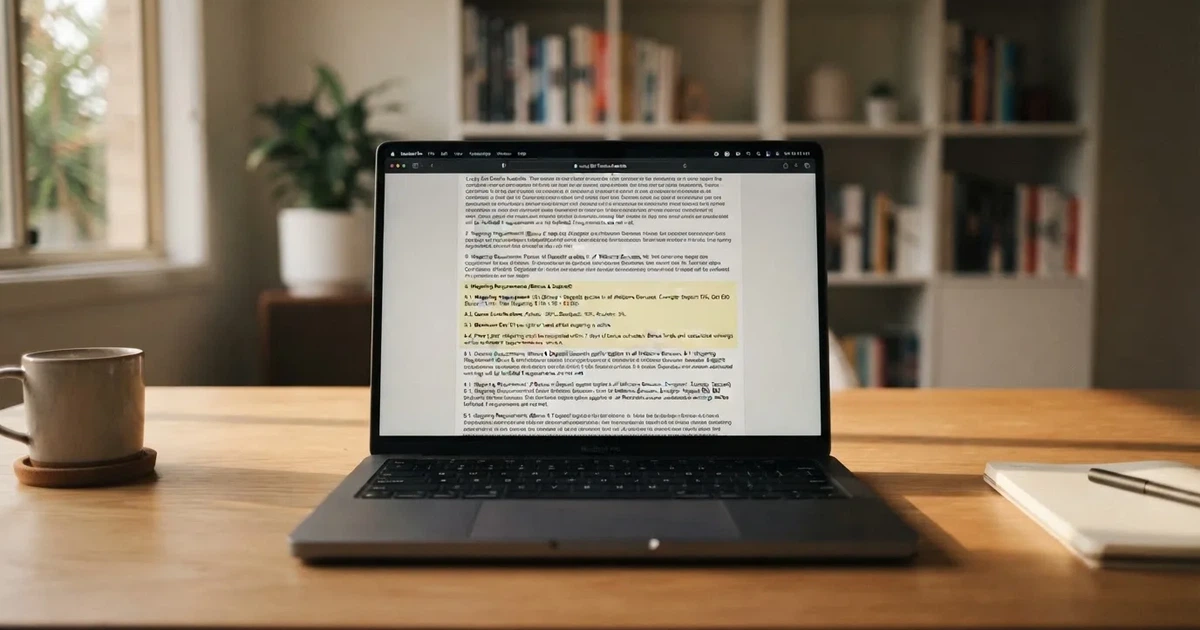 A laptop screen showing a terms-and-conditions page with wagering requirements highlighted.